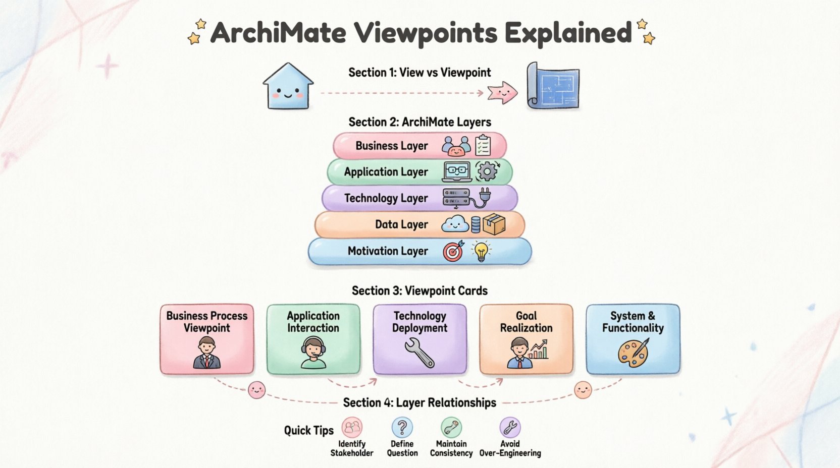 ArchiMate-Viewpoints erklärt: Leitfaden von Geschäft zu Technologie