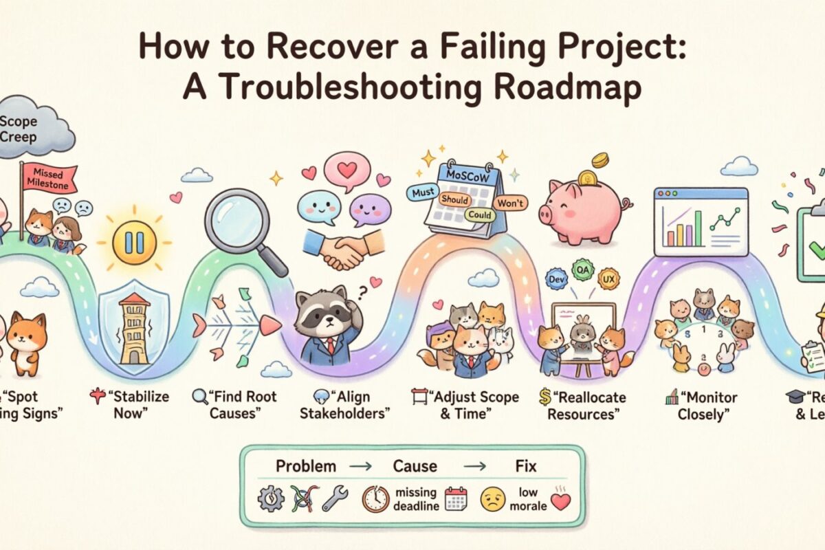 Cómo recuperar un proyecto que fracasa: una hoja de ruta para solucionar problemas