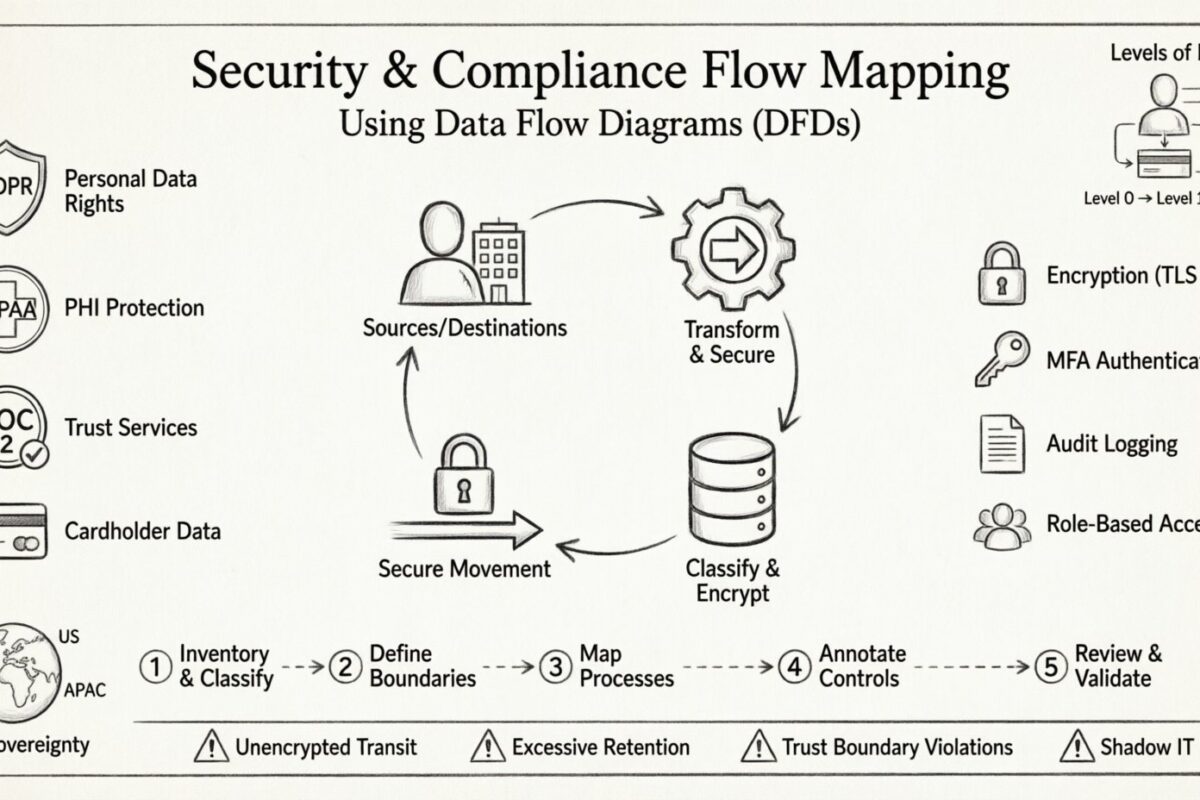 Guía DFD: Mapa de flujo de seguridad y cumplimiento con diagramas de flujo de datos