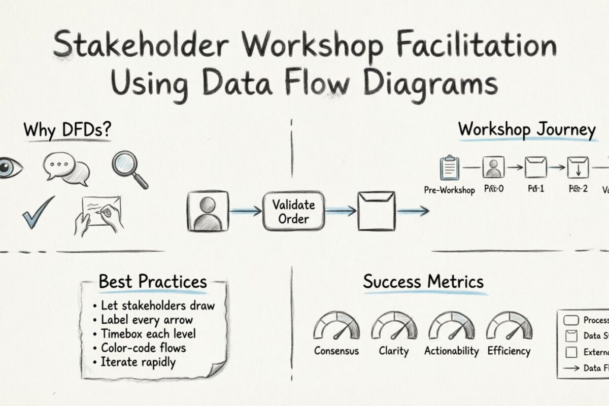 Guía DFD: Facilitación de talleres con partes interesadas utilizando diagramas de flujo de datos