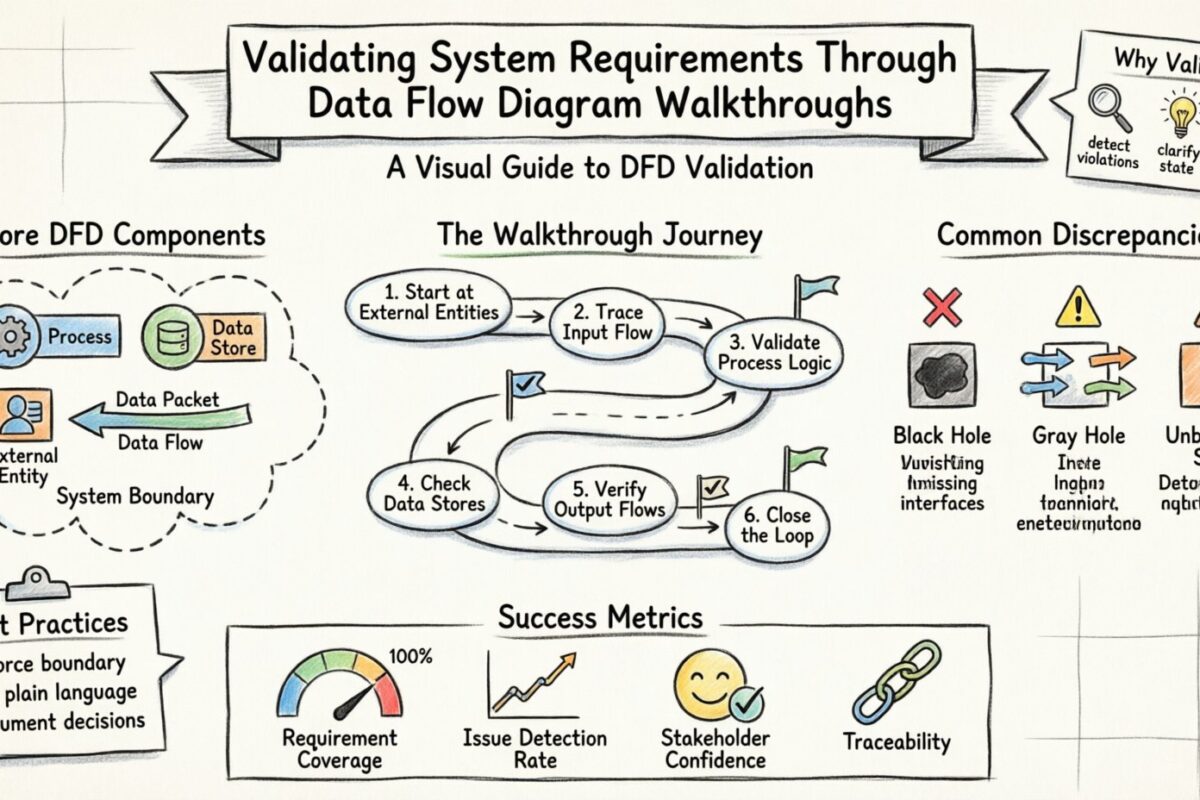 Guía DFD: Validación de Requisitos del Sistema mediante Recorridos de Diagramas de Flujo de Datos