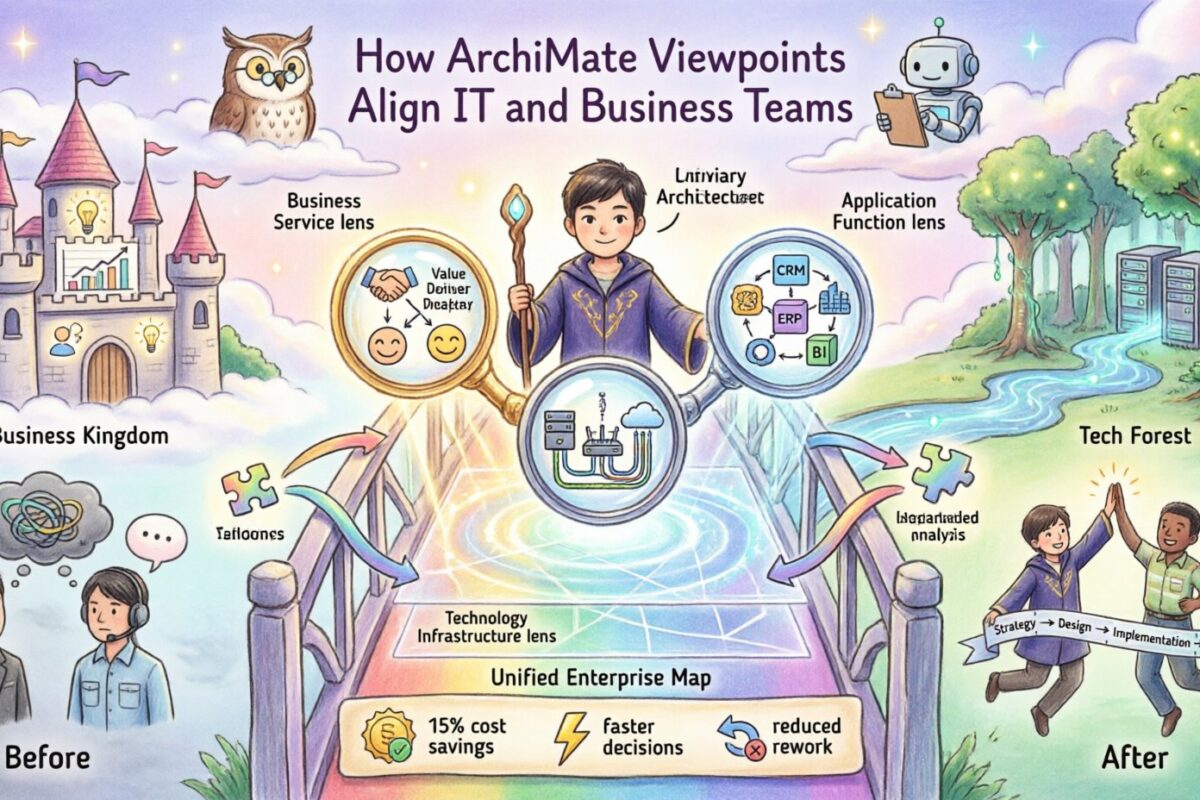Estudio de caso: Cómo un principiante utilizó los puntos de vista de ArchiMate para alinear con éxito a los equipos de TI y de negocio Estudio de caso: Cómo un principiante utilizó los puntos de vista de ArchiMate para alinear con éxito a los equipos de TI y de negocio