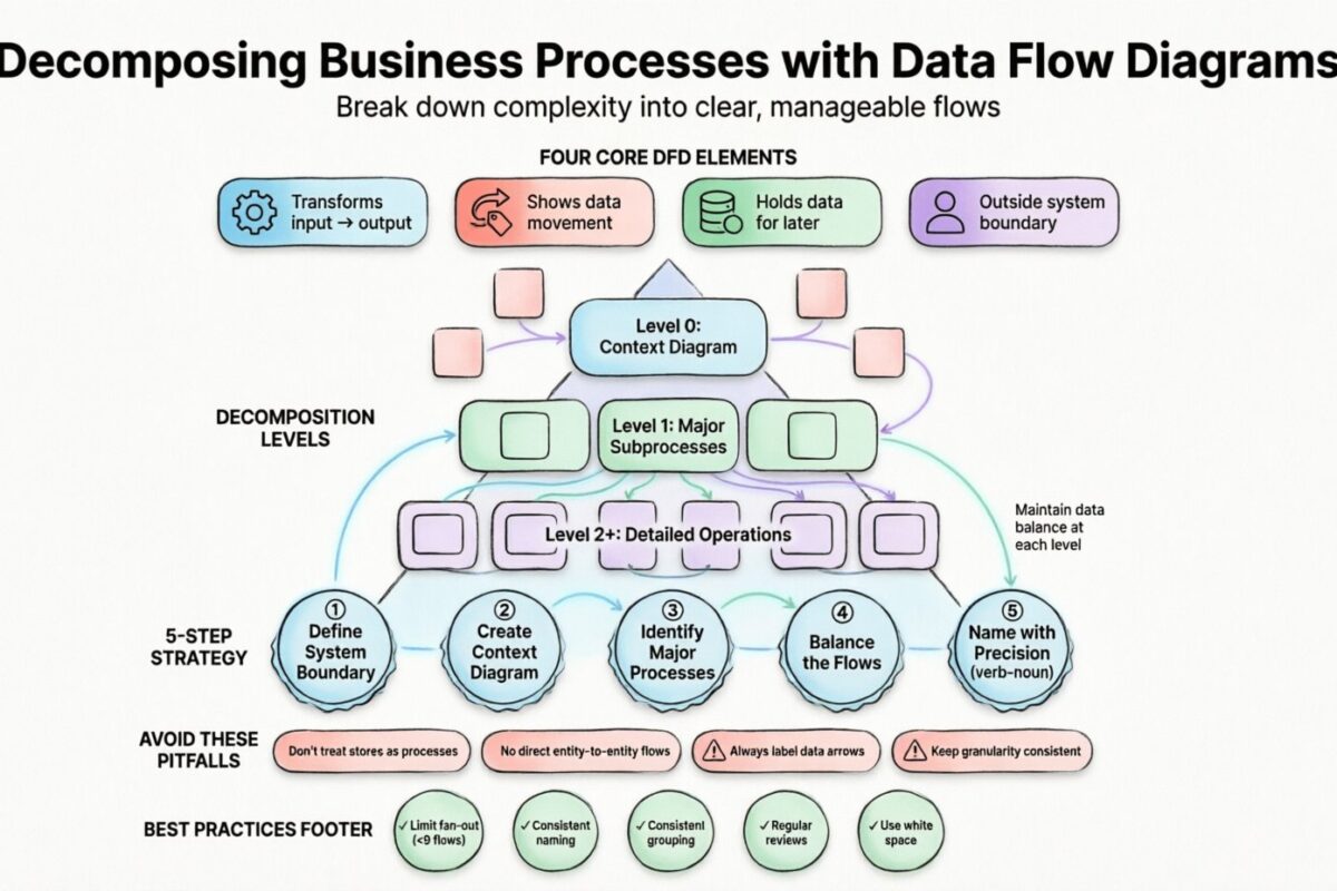 Guide DFD : Décomposer les processus métiers complexes à l’aide de diagrammes de flux de données structurés