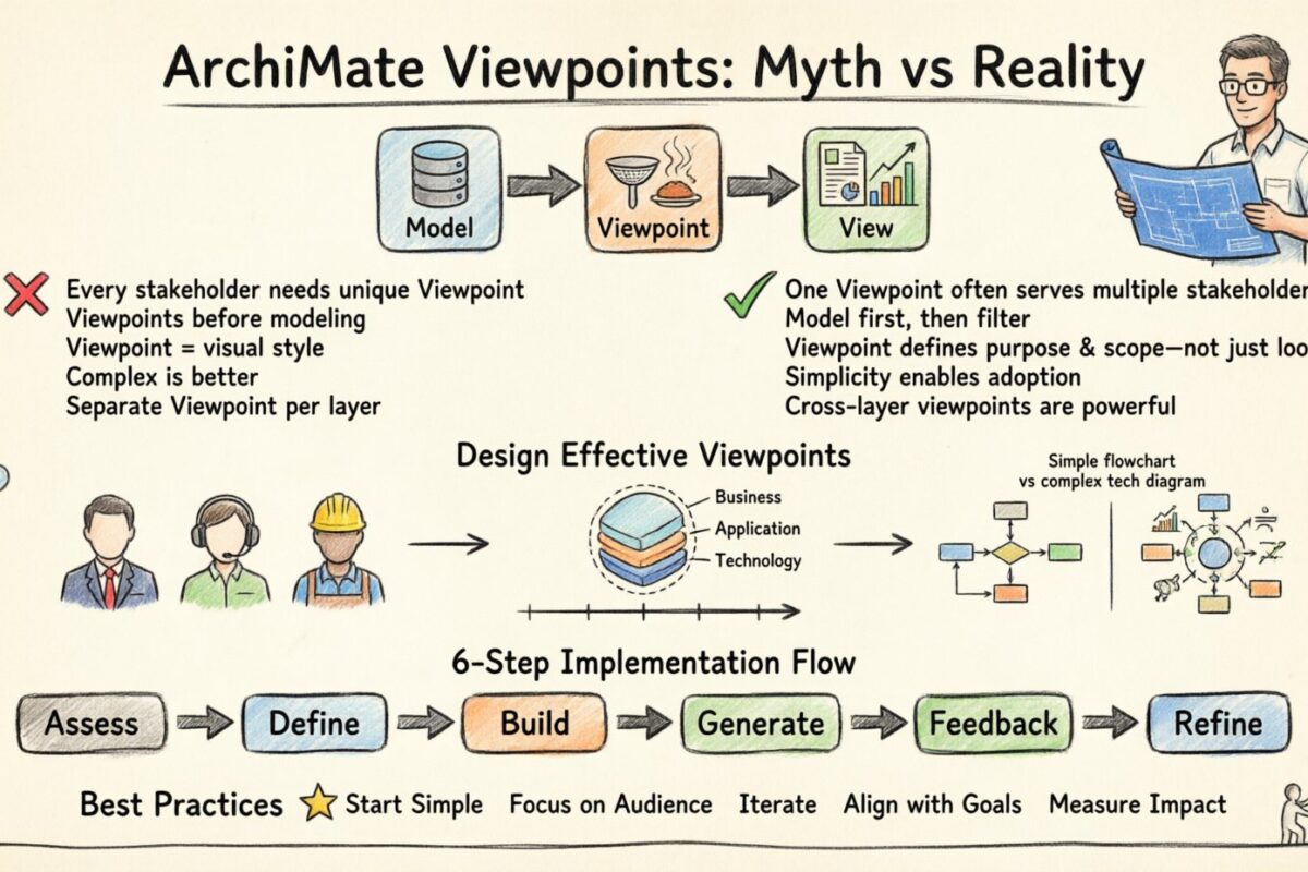 Bộ phá bỏ hiểu lầm về ArchiMate Viewpoints: Tách biệt lời quảng bá khỏi thực tế cho các kiến trúc sư mới Bộ phá bỏ hiểu lầm về ArchiMate Viewpoints: Tách biệt lời quảng bá khỏi thực tế cho các kiến trúc sư mới