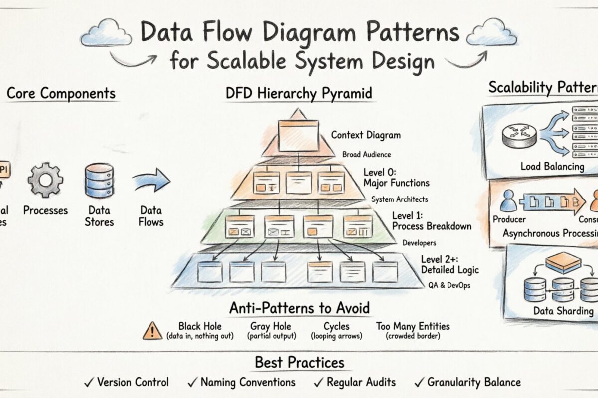 Data Flow Diagram Patterns for Scalable System Design